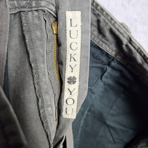 Lucky Brand Shorts Mens 33 Gray Cargo Utility Pockets Drawstring 80318 Summer - Picture 6 of 15